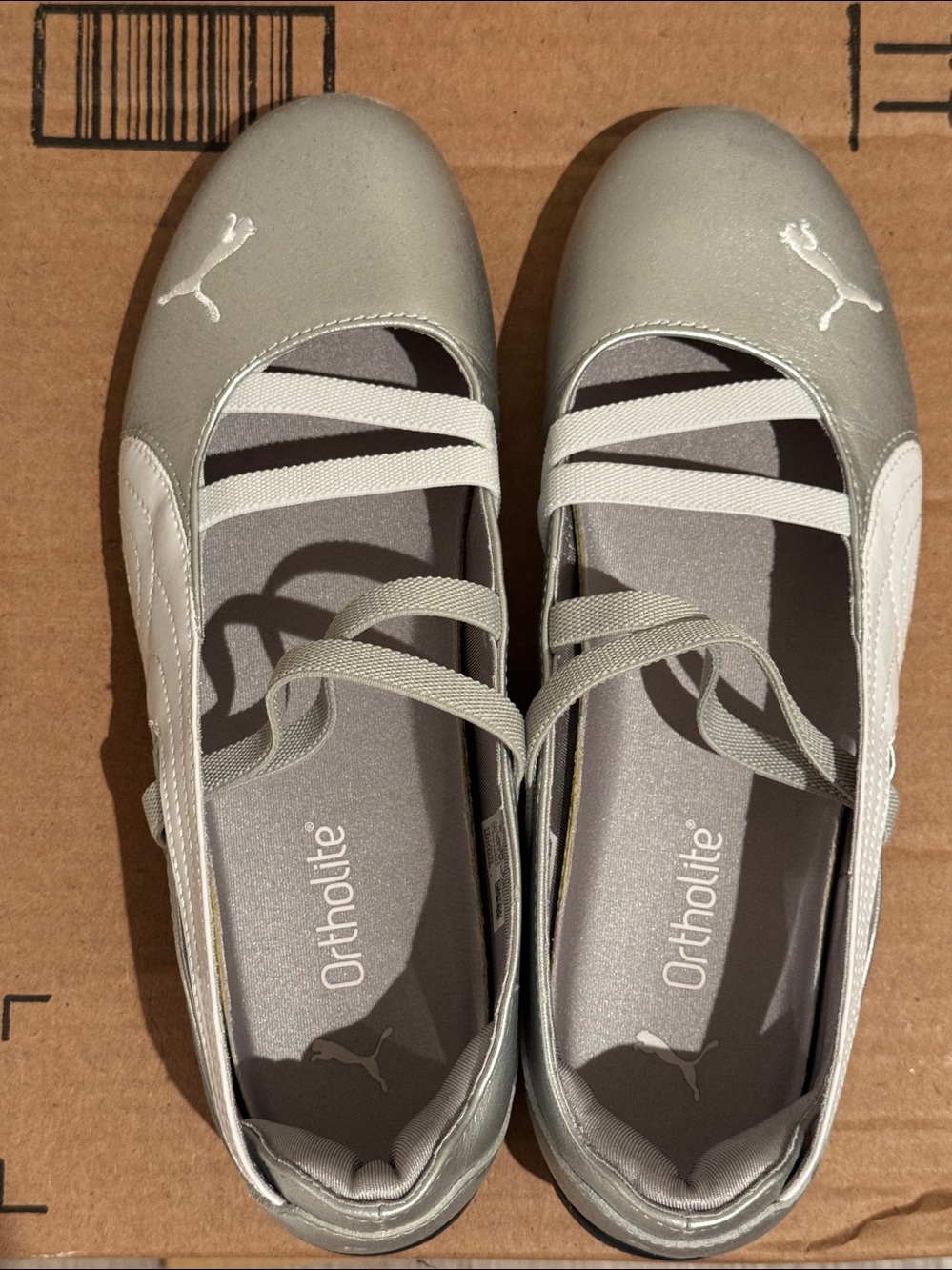 Puma Silver Ballet Flats